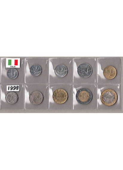 1998 - Serietta di 10 monete tutte dell'anno 1998 in condizioni fdc